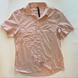 Lululemon Men Down to Wire Button down SS Pink